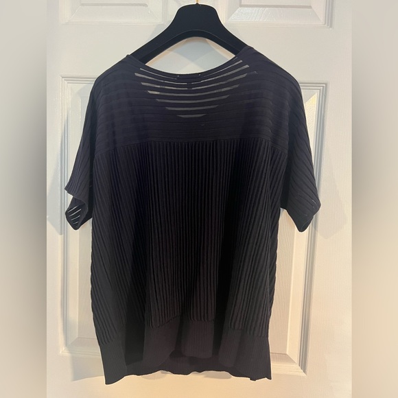 lafayette 148 matching set KNIT RIBBED OPEN FRONT CARDIGAN & bateau neck top L - Picture 4 of 16